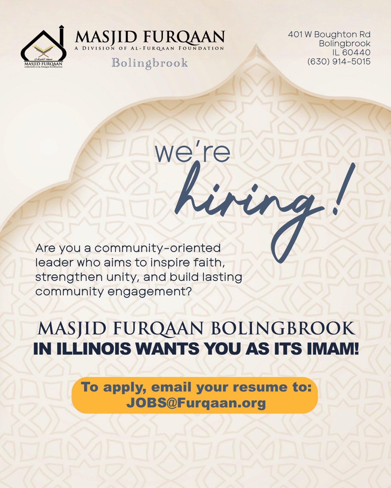 dynamic and approachable Imam