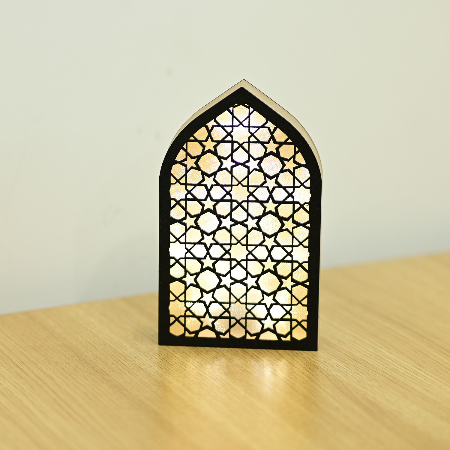 New Eco-Friendly Engraved LED Hanging Wooden Decoration Creative Home Gift Ornament Muslim Crafts Boxes Wall Signs Qlychee Love gallery 2