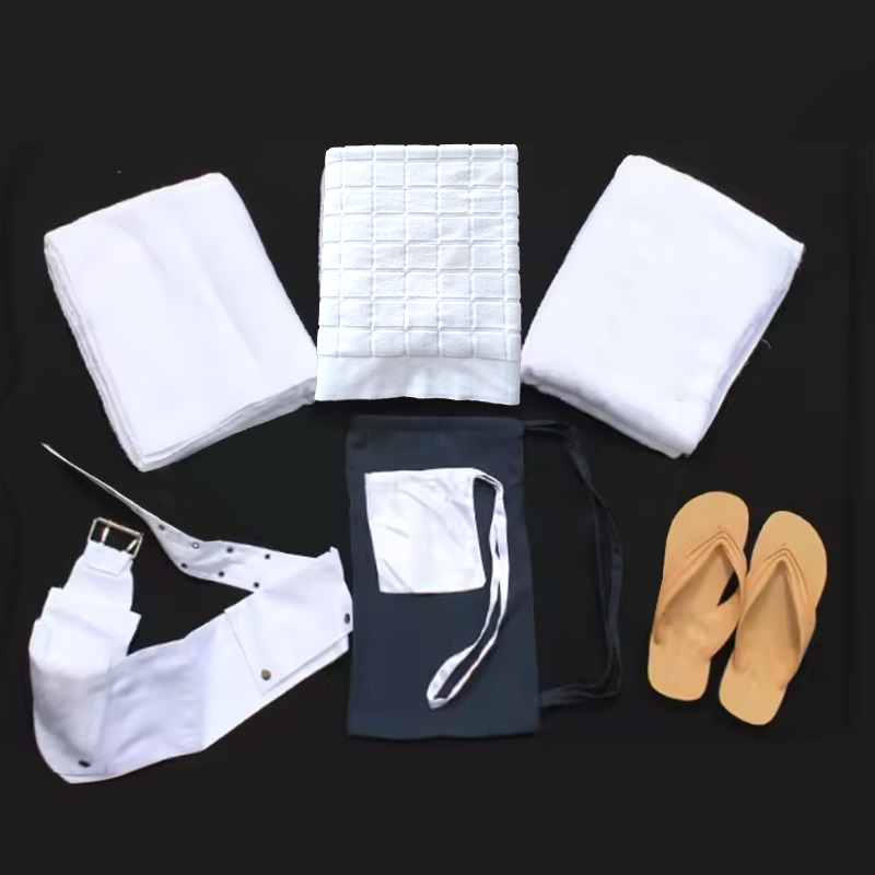 Wholesale Custom Pattern White Polyester Islamic Clothing Ihram Umrah Hajj Towel Ultra Soft Summer Pool Beach Towel gallery 2