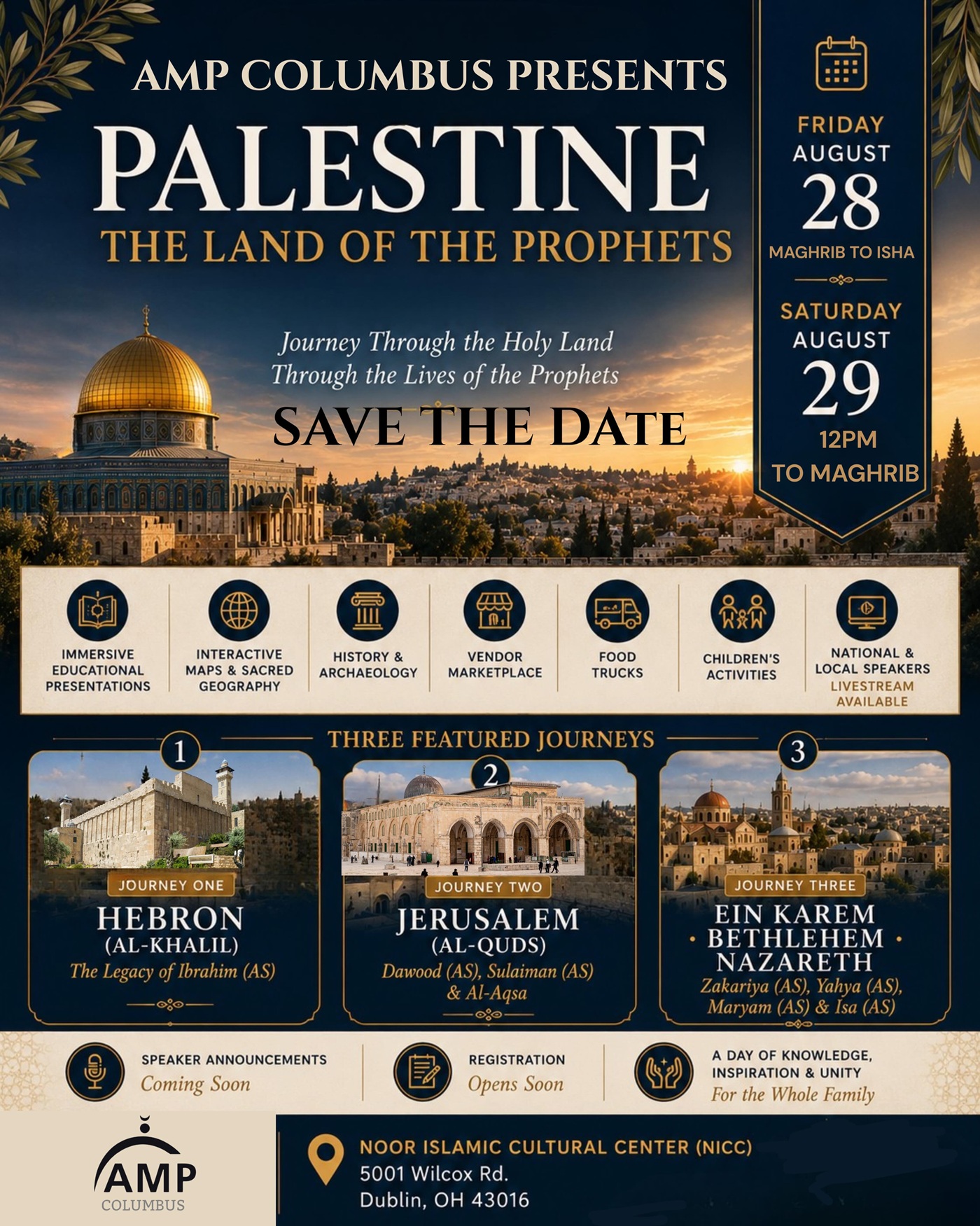 SAVE THE DATE, Palestine The Land of the Prophets